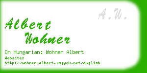 albert wohner business card